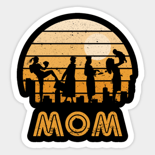 Retro Sunset Mom Sticker